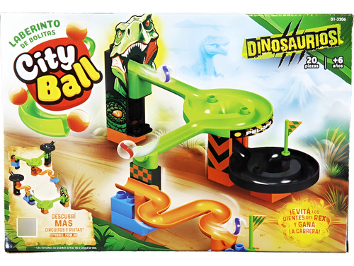 Laberinto De Bolitas Y Bloques City Ball 20 Pzs Dinos T-rex