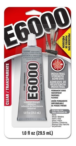 Pegamento E6000 1 Oz 29.5 Ml Con 3 Puntas De Precision