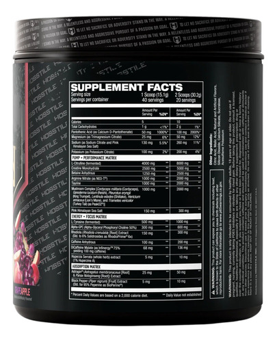 Hosstile Hosstility All In One 40 Servicios 608 Gr Sabor Manzana Uva