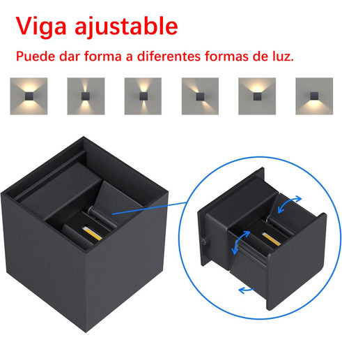 Lámpara De Pared Con Luz Cálida Impermeable Para Exteriores