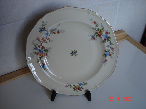 Plato Frances Porcelana Limoges Antiguo Pintado Miralo