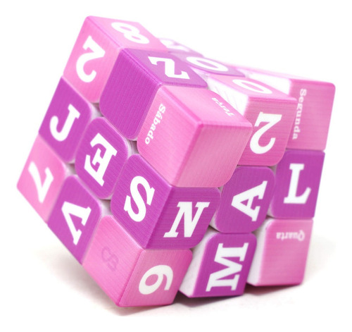 Cubo Mágico 3x3x3 Personalizado - Vinci Cube Calendário Rosa