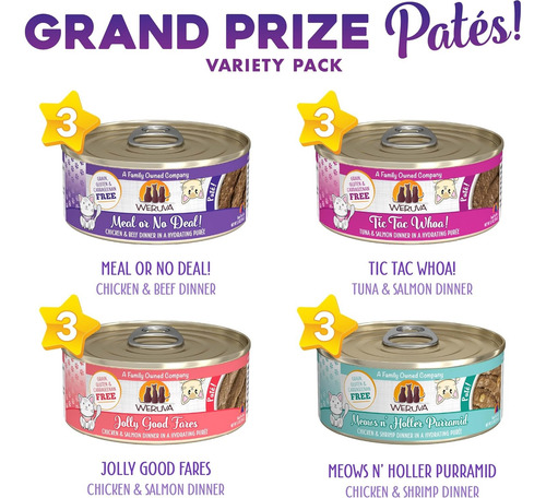 Weruva Grand Prize Pates Alimento Para Gato 12pzas 5.5oz