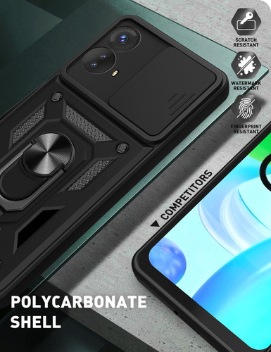 Estuche For Teléfono Con Protección De Lentes Y Soporte De Anillo En D