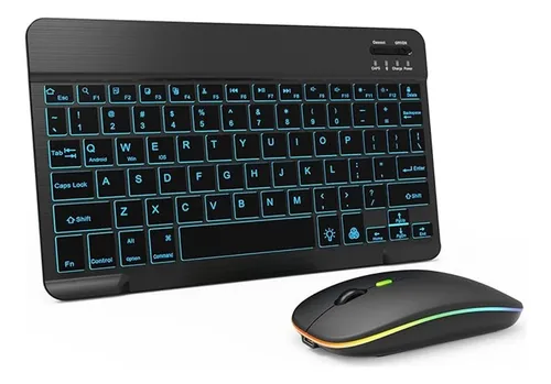 Teclado Bluetooth Retroiluminado En Español 10 + Ratón Mouse