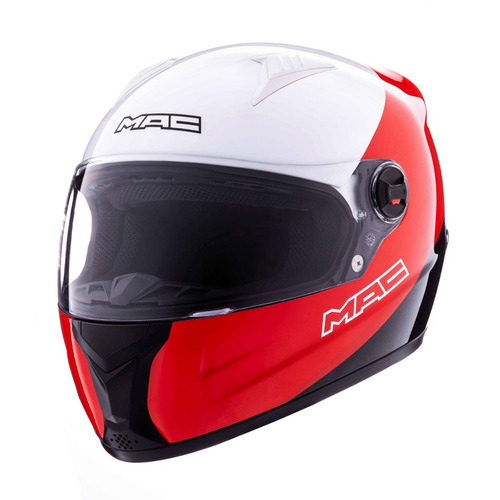 Casco Integral Mac Street Sash Blanco Rojo Negro Devotobikes