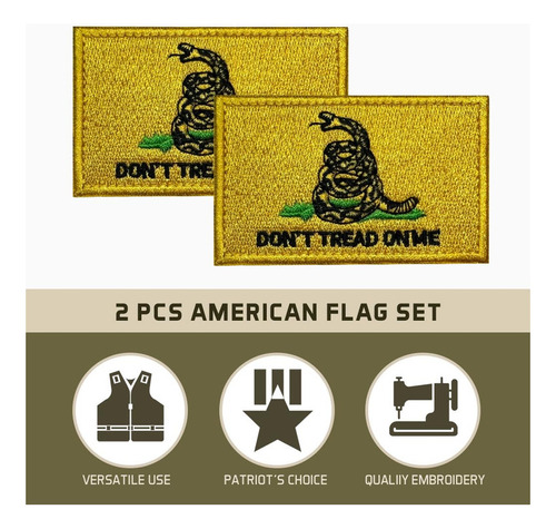 Magapro 2 Piezas Don't Tread On Me Parche Bordado Militar Pa