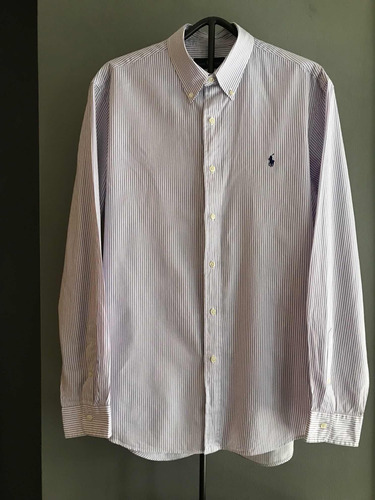 Camisa Polo Ralph Lauren Rayas Violeta Talla X L Para Hombre