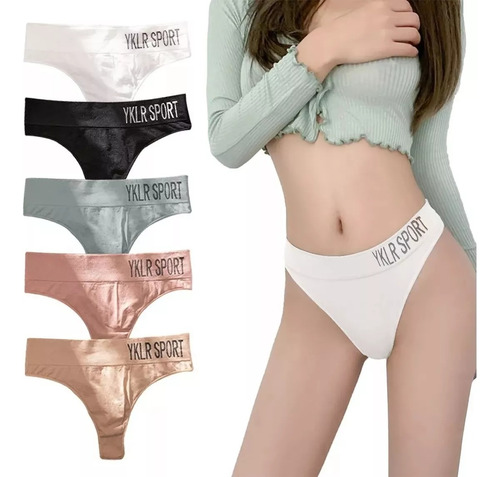 Bragas Tanga De Transpirables  Algodón Sexy Sport Style 5pcs