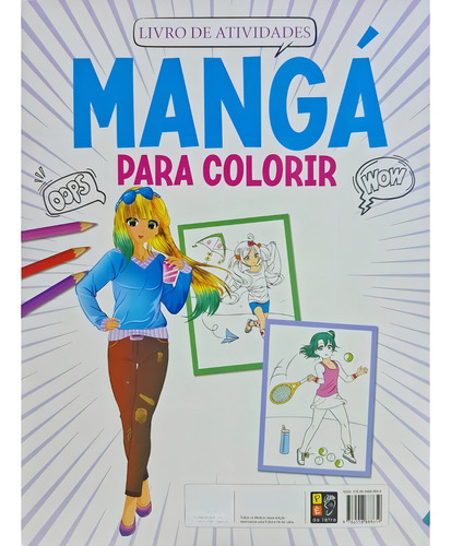 Livro Físico De Atividades Mangá Para Colorir, De Equipe Editorial. Mangá Para Colorir Editorial Pé Da Letra, Tapa Mole, Edición 1 En Português, 0