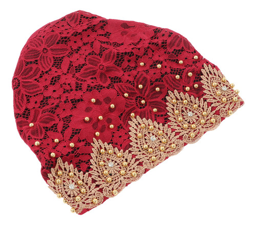 Para Turbante Musulmán Con Estampado De Cabeza Roja Para