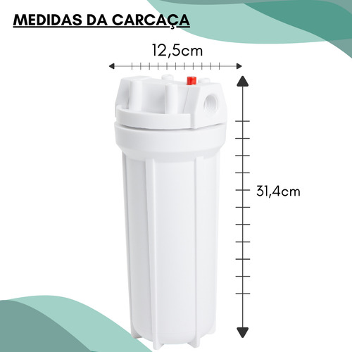 Kit Filtro De Água Cavalete Caixa D'água C/ Refil 5 Micra