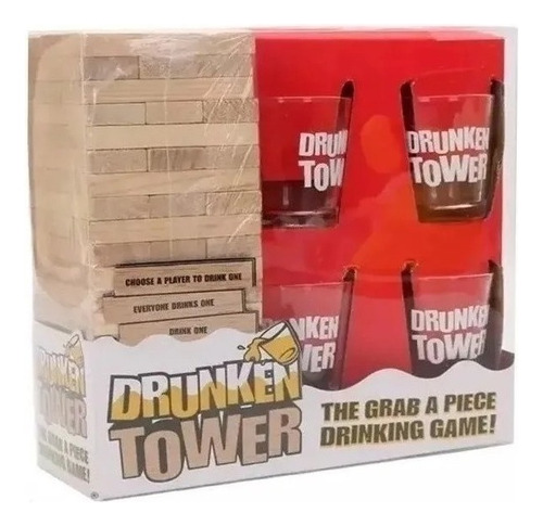 Juego De Mesa Tragos Shots En Ingles Drunken + 4 Vasos