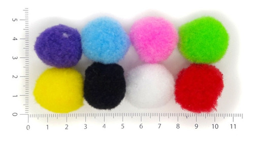 Imagen 2 de 4 de 500 Pompones Surtidos 2cm Cotillon Souvenirs Candy Bar