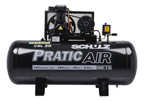 Compressor De Ar 20 Pés 200 Litros 5 Hp Trif Csl20/20 Schulz