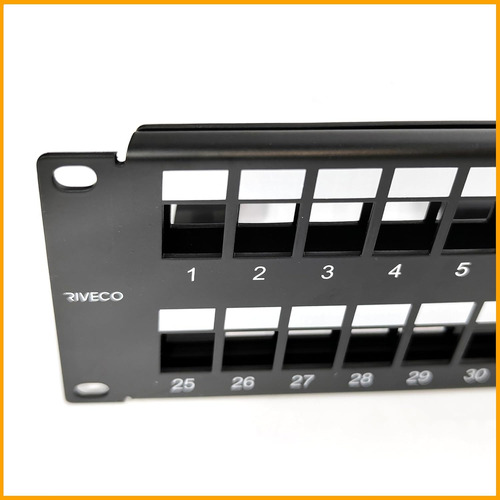 Panel De Conexión De 48 Puertos Keystone Cat6 De 1u Ad...