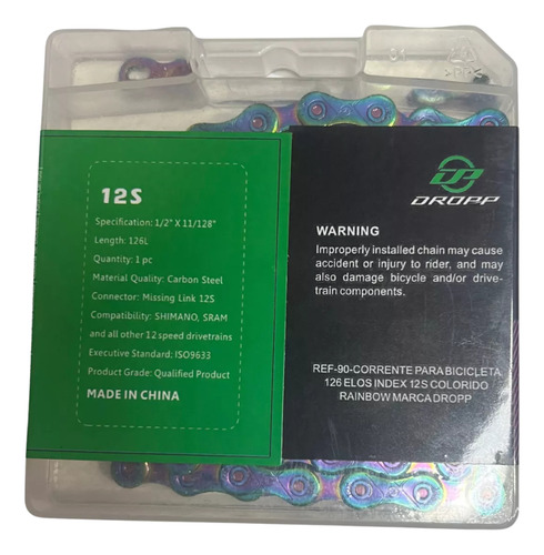 Corrente Bike Mtb 12 Velocidades Camaleão 126 Links Rainbow 12v Dropp