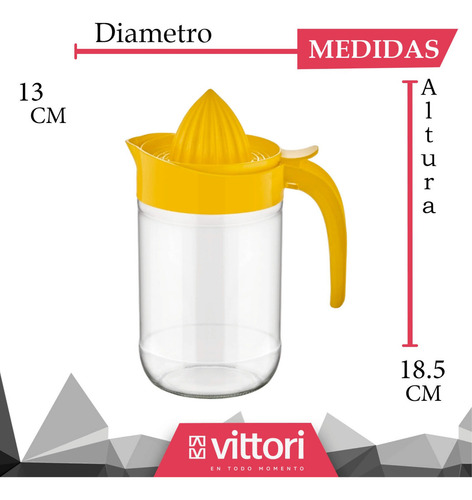 Exprimidor De Jugos De Vidrio Con Jarra Festive 660ml Color cristalino