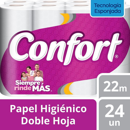 Imagen 1 de 1 de Papel Higiénico Confort Doble Hoja 24 Un (22 M)