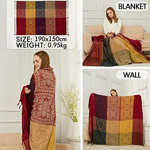 Captainray Bohemian Tribal Throws Mantas Reversible Colorido