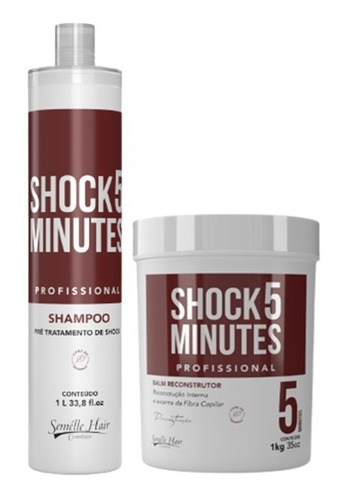 Kit Reconstrutor  Semelle Hair 2 Em 1 Shampoo + Balm Shock 5