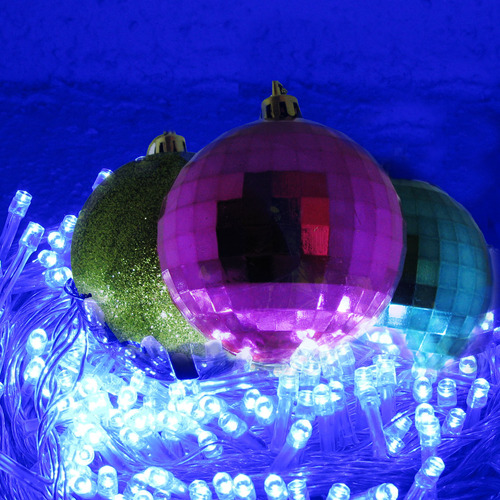 3 Series Navidad 100 Luces Led 5 Mts Color Azul 8 Tiempos