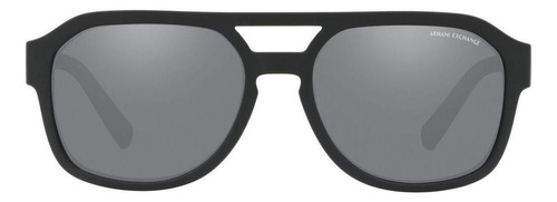 Lentes De Sol Aviador Matte Black Light Grey Mirror Armani E