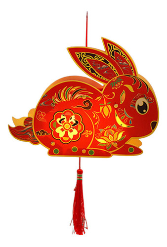 Linterna Del Festival Del Medio Otoño De Rojo 25cmx27cm
