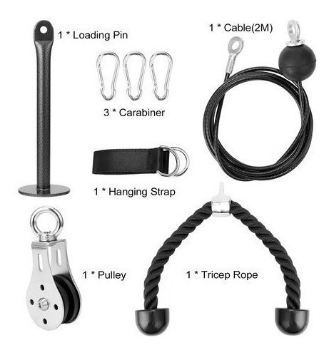 Máquina Con Polea Fitness Bricolaje Brazos Accesorio Cable