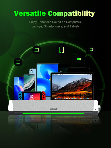 Computer Speakers Bluedee Bluetooth Soundbar Hifi Stereo
