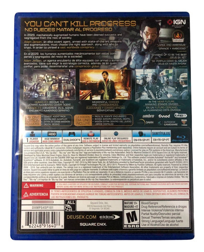 Juego Playstation 4 Deus Ex Mankind Divided Day Edition (Reacondicionado)