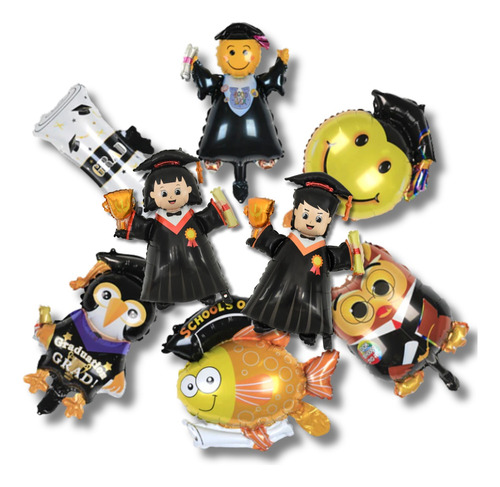 50 Globos Graduacion Figura Graduado Ceremonia 14 Pulg Surtido 50 Pzas