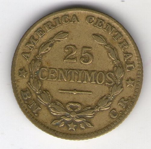 Costa Rica Moneda 25 Centimos 1946 Km#181 Argentvs