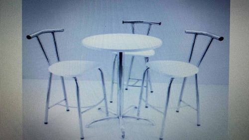 Mesas Altas Banquetas Alquiler Elementos Para Eventos Stand Cromado Blanco (Usado)