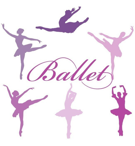 Vinilos Decorativos Bailarinas Ballet Calcomanías Gigantes Color Multicolor