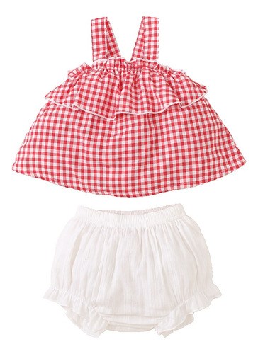 Conjunto De 2 Piezas Con Vestido Halter De Algodón Para Bebé