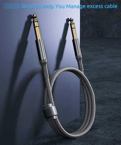 Cable De Instrumento Trs 6.35 Mm 10 Pies Para Guitarra