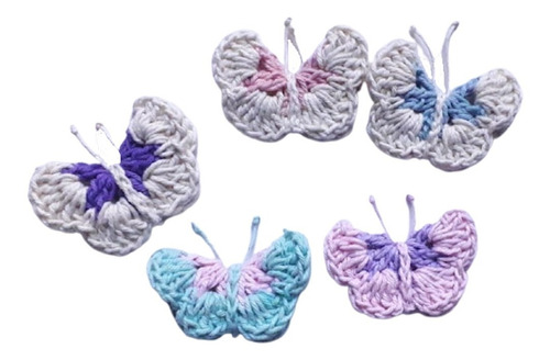 Mariposas Llaveros A Crochet Personalizable (por 10 Unid)