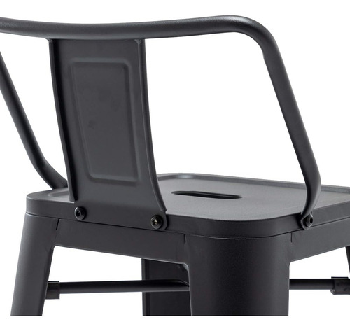 Juego De 4 Taburete Metálico Apilable Industrial Moderno Par