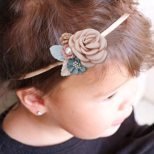 Mligril Baby Girl Nylon Headbands Flower Hair Bows Accesorio