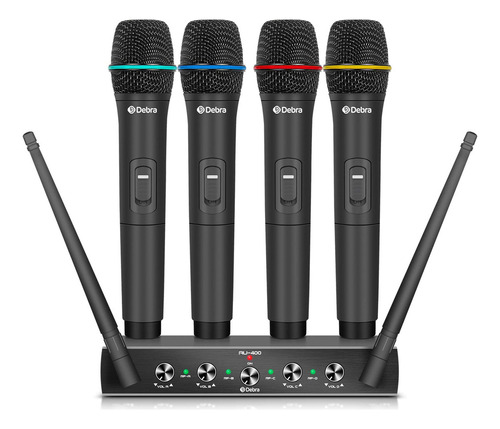 Debra Audio Pro Uhf Sistema De Micrófono Inalámbrico De 4 Ca