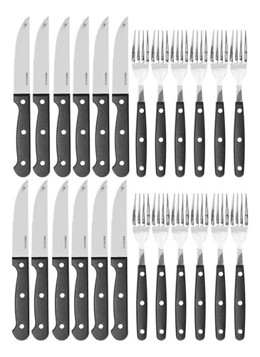 Kit Talheres Churrasco Barbacoa Linha Premium Faca Grande