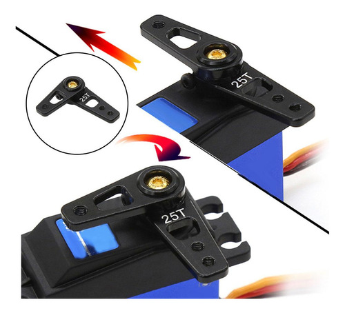 2 Piezas 25t Servo Brazo En Forma De T Para Accesorios De