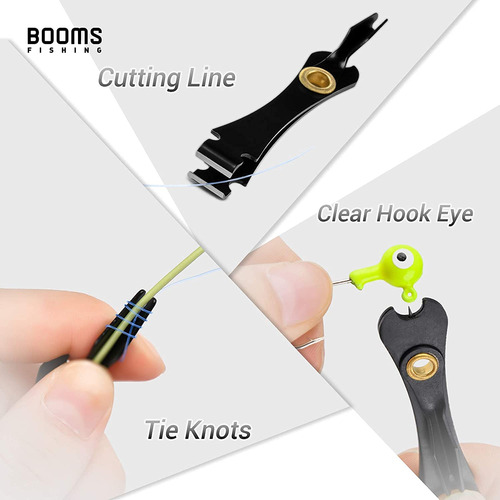 Kit De Herramientas De Pesca Booms Fishing Ff3 Con Retractor Negro