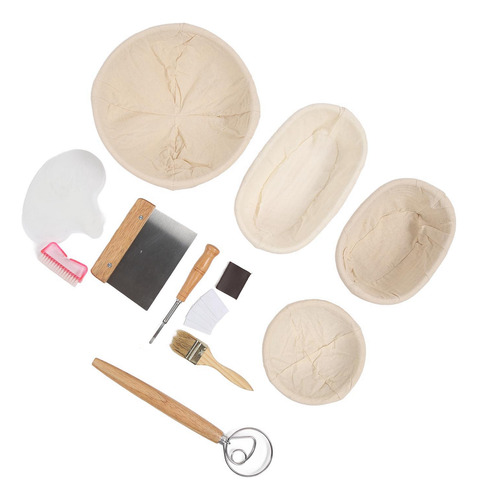 Juego De Cestas Para Hacer Pan, Redondas, Ovaladas, De Ratán