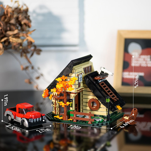 Building Set Enjbrick A Frame Cabin City House 696 Pcs 8-14
