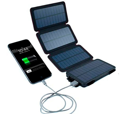 Power Bank Solar 10.000 Mah 4 Paneles Solar Y Linterna