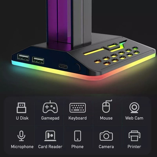 Soporte Para Auriculares Gamer Con Color Rgb 7 Y Tipo C9