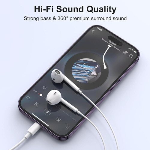 Auriculares Con Cable Gaxiwilo Para iPhone Con Micrófono Y V