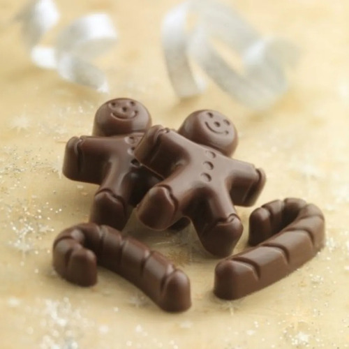 Imagen 2 de 3 de Molde Silicona Muñeco Jengibre Navidad Chocolate Bombones
